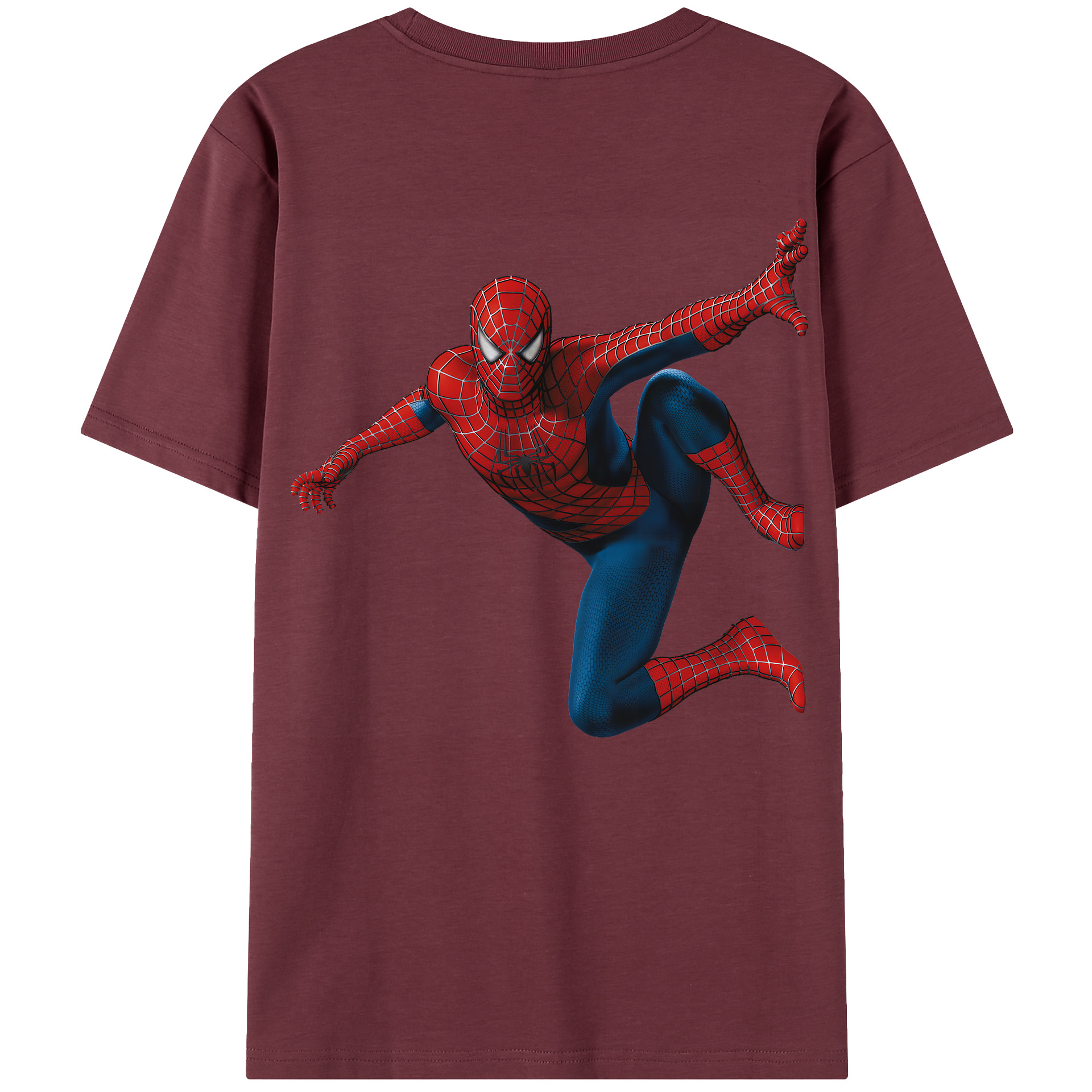 （画像用） Spider Man スパイダーマン 綿100％半袖Tシャツ（背面プリント）